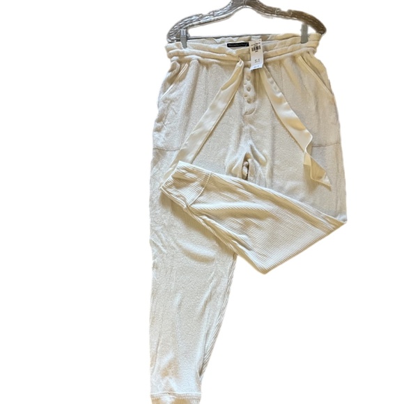 NWT Abercrombie comfort drawstring ribbed loungewear sleep jogger pants pajama - Picture 2 of 7